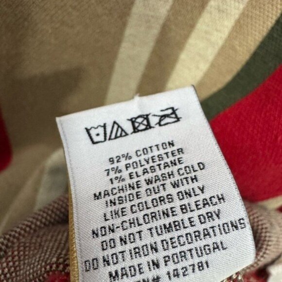 Aime Leon Dore ALD 94 Rugby Polo Long-Sleeve Red Beige Multi Men’s L Slim Fit - Picture 4 of 6